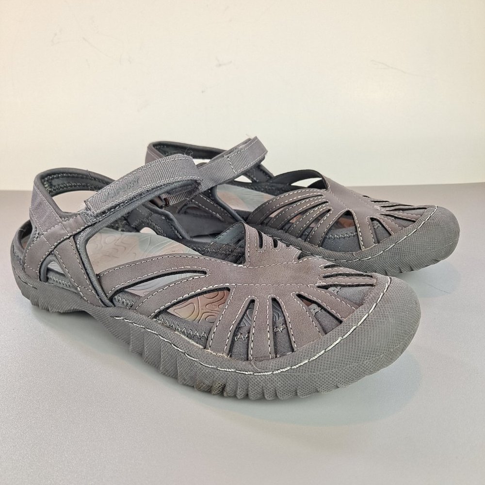 JSport By Jambu - Poppy Gray All Terrain Traction Vegan Sandals Size 7.5 -…